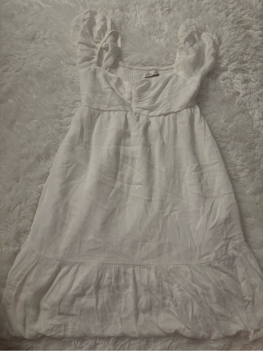 Hollister White Puff-Sleeve Summer Dress